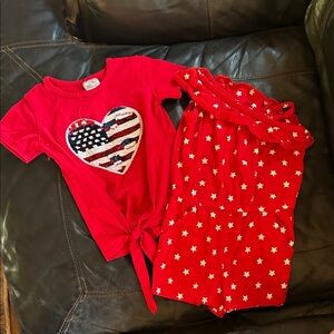 Carter's Red Heart and Star Short Sleeve Set